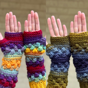 Bobble Fingerless Mittens