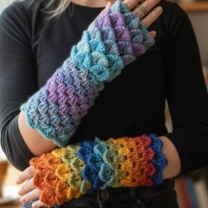 Dragon Scale Mittens (Fingerless)